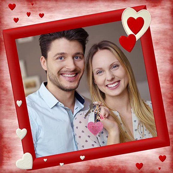 NEW Crystal Rhinestone Purple Heart Purse Charm Key Ring Chain Ring Zipper Gold - Picture 12 of 13